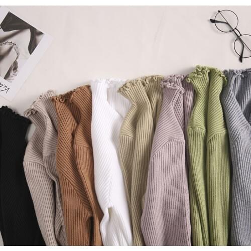 Women Sweater Turtleneck Ruched High Elastic Solid 2018 Fall Winter Fashion Sweater Women Slim Sexy Knitted Pullovers Pink White
