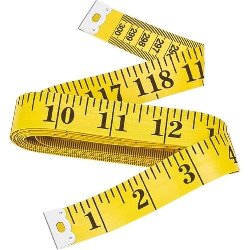 1.5/3 M Sewing Soft Ruler Measure White Yellow Double-sided Scale Tape Sewing Garment PCV Plastic 1pc Body Measurement Ruler G