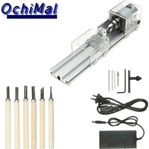 1pc 100W cnc Mini Lathe Machine Tool torno DIY Woodworking Wood lathe Milling machine Grinding Polishing Beads Drill Rotary Tool
