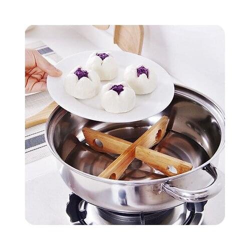 1Pcs Kitchen Accessories Bamboo Pan Mats Holder Racks Container Organizer Removable Cooking Bowl Cup Coasters Case Rack