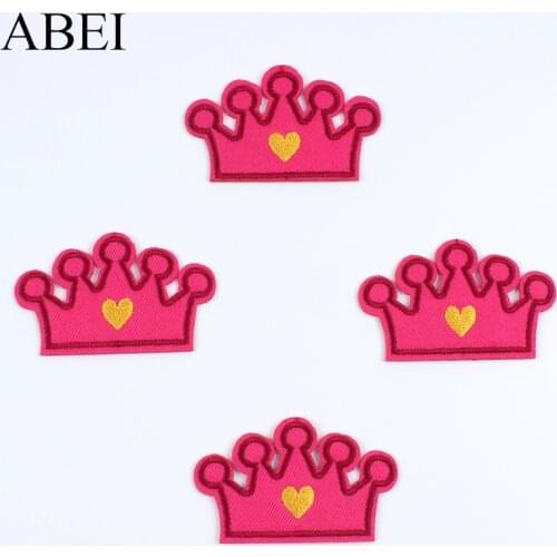 10pcs Embroidery Crown Patch Iron On DIY Girls Clothes Shoes Bags Hats Decorative Stickers Sewing Fabric Appliques Jeans Badge