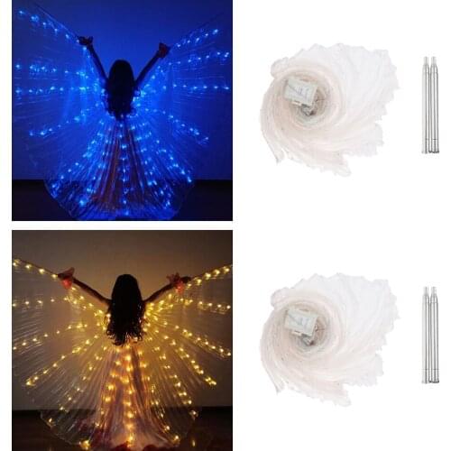 2pcs LED Luminous Costumes Belly Dance Light Up Show Dance Isis Wings