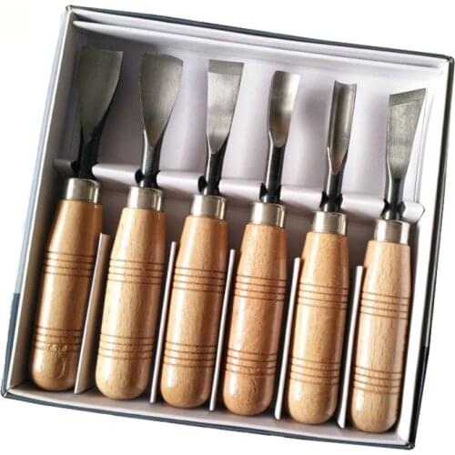 6Pcs/set Wood Carving Hand Chisel Tool Set for Carpenters Woodworking Carving Chisel DIY Detailed Hand Tools
