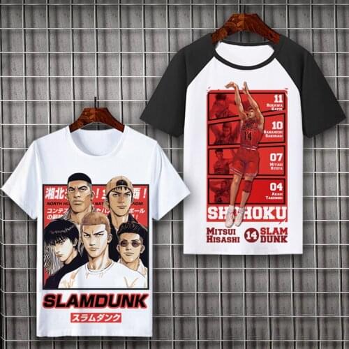 Anime SHOHOKU Sakuragi Hanamichi Cosplay T Shirt Kaede Rukawa Hisashi Mitsui Summer T-Shirt Casual Top Tee tshirt Costume