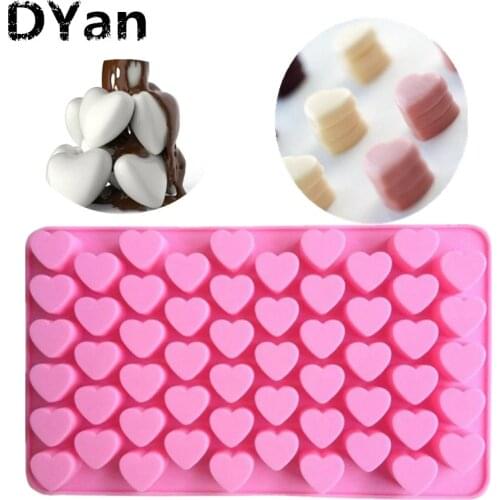 Free Shipping New Silicone Cake Mould 55 Hole Heart Shaped Chocolate Baking Mould Tools Bakeware Cupcake A057