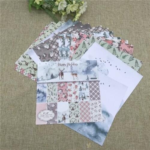 24 sheet 6"X6"Lovely Happy holiday patterned paper Scrapbooking paper pack handmade craft paper craft Background pad