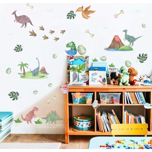 DIY Dinosaur Funny Animal Wall Stickers for Kids baby Room Bedroom Home decor wall paper