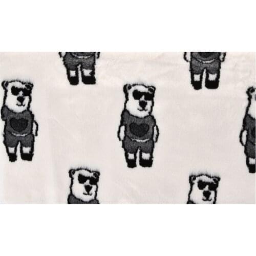 Hot Sale Long Fluffy Rugs Rectangle Cute Bear Pattern Thicken Soft Simple Creative Bed Room Shower Room Non-slip Ground Carpet