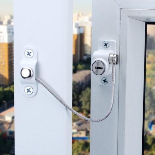Door Security Window Restrictor Device Key Safe 200mm Limit Child Safety Doors Lock Stainless Steel Hardware