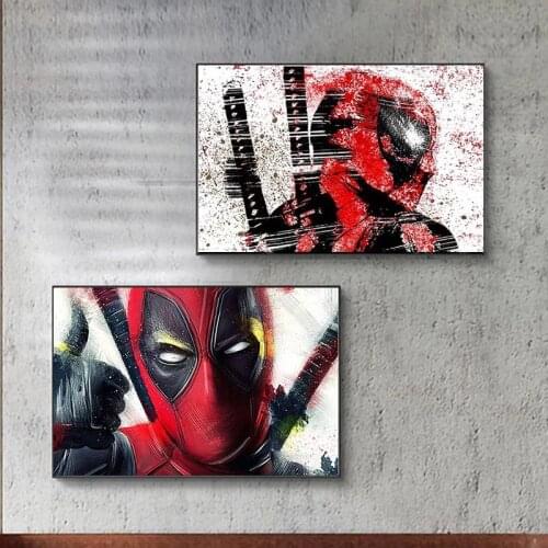 Classic Marvel Movie Anime Character for Living Room Decor Nordic Deadpool Poster Prints Wall Pictures Canvas Painting Wall Art
