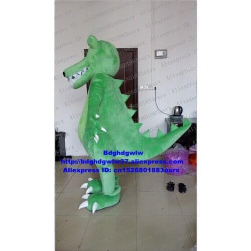 Green Crocodile Alligator Dinosaur Dino Mascot Costume Adult Cartoon Character Holiday Party Opening Reception zx1924