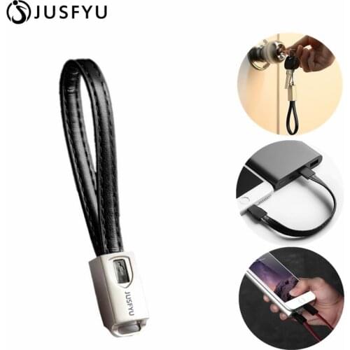 Key Chain Leather For iPhone IOS/Micro USB/Type C Charger Cable 2A Fast Charging Data Sync for Samsung S8 S9 Plus Xiaomi Note 4X