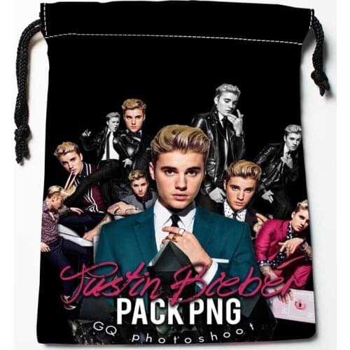 Best Justin Bieber Drawstring Bags Custom Storage Printed Receive Bag Compression Type Bags Size 18X22cm Storage Bags