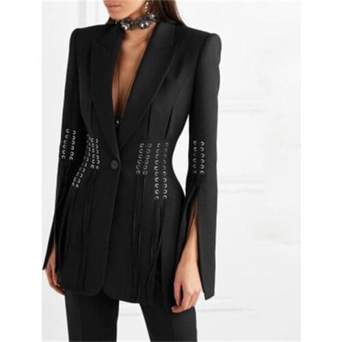 Fashion womens small suit jacket spring New casual waistband was thin split fork long sleeve casual shirt women Blazer women