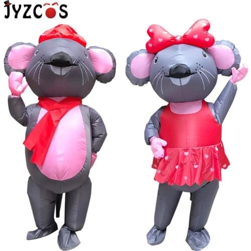JYZCOS Valentines Day Costume Present Mouse Inflatable Costume Fancy Halloween Thanksgiving Christmas Party for Man Woman Adult