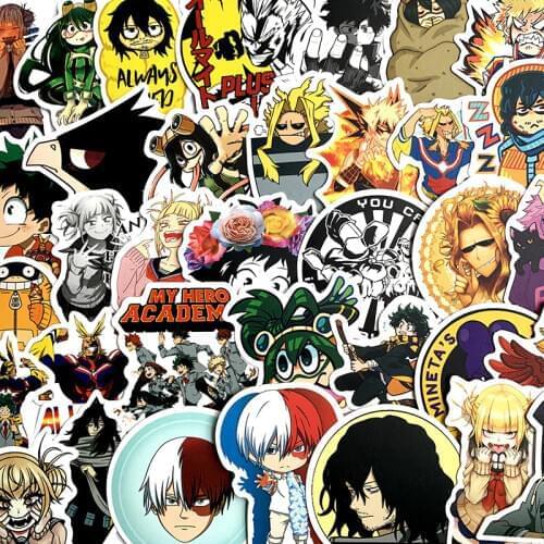 50Pcs/lot My hero Academy 2021 Stickers Decal For Snowboard Laptop Luggage Car Fridge DIY Styling Vinyl Home Decor Pegatina