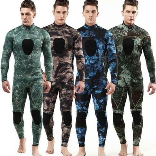 NEW 3mm Camouflage Men Full Wetsuit Spearfishing Scuba Snorkeling Diving Back Zipper