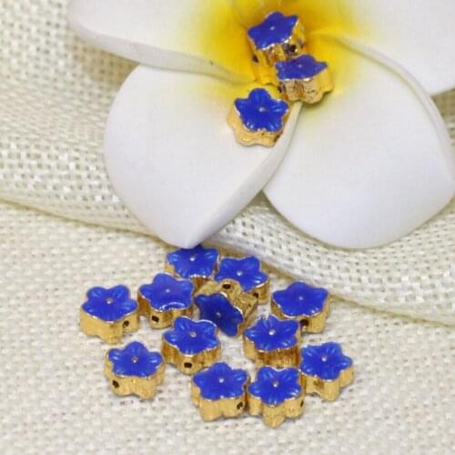 Wholesale price 10pcs lovely 8mm blue flower cloisonne accessories new fashion spacers beads bracelets/necklace diy jewelryB2473