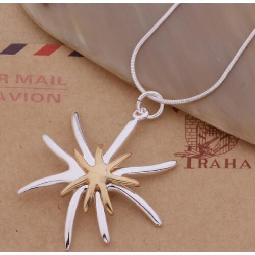 AN163 Hot sterling Necklace fashion jewelry pendant Starfish shaped /giiaozpa amwajeda silver color