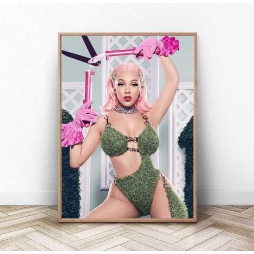 Doja Cat Poster Hip Hop Music Singer Star Rap Rapper Art Painting Silk Canvas Wall Pictures For Living Room Home Decor