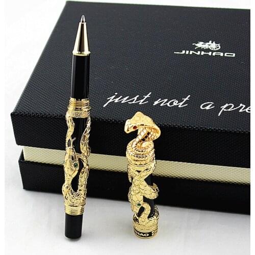 High Quality Luxury JINHAO Snake Ballpoint Pen Novelty Metal Cobra 3D Pattern Ball Pen for Writing Business Office Supplies Gift
