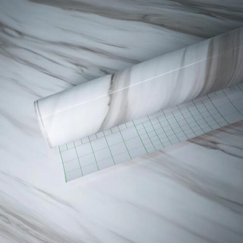 Gray Marble Waterproof Vinyl Self adhesive Wallpaper Sticker Modern Contact Paper Kitchen Countertop Shelf Drawer Liner Decals