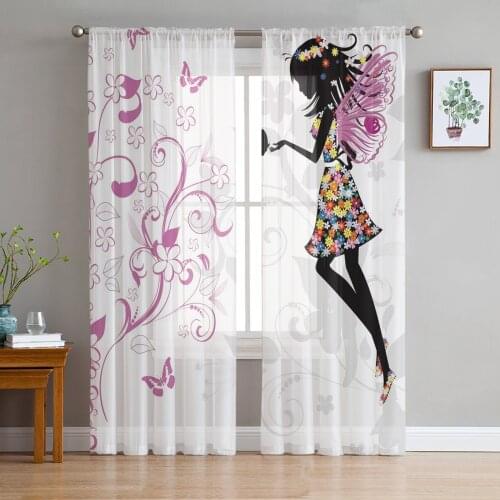 Forest Fairy Pattern Curtains For Living Room Luxury Baby Bedroom Tulle Curtains Kitchen Study Room Modern Style Sheer Curtains