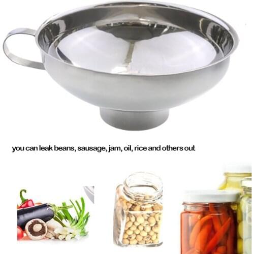 Stainless Steel Wide Mouth Thickened Wine Water Filling Filter, Sausage Cucumbers Rice Jam Beans Funnel, Kitchen Cooking Tools