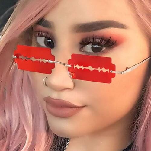 Vintage rimless sunglasses Woman free shipping 2020 Square glasses fashion brand shades for women gafas de sol uv400