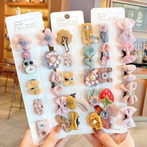 10 Pcs/Bag Baby Children Cute Knited Animal Cartoon Flower Ornament Hair Clips Girls Lovely Sweet Hairpins Kids Hair Accessories
