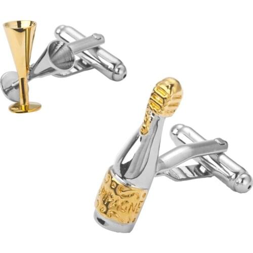 A pair of high quality gold and silvery cup bowling Cufflinks Wedding Gift shirt cuff cuff entertainment design