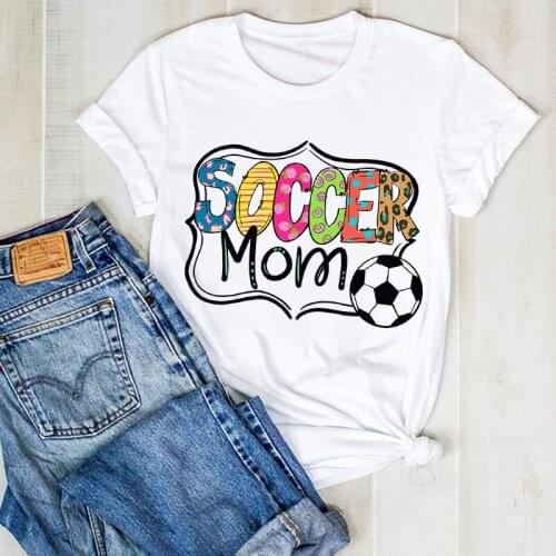 Women Lady Baseball Mom Leopard Football Soccer Print Ladies Summer T Tee Tshirt Womens Female Top Shirt Clothes Graphic T-shirt