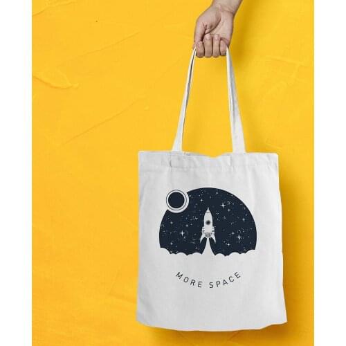 Female Canvas Shopping Bag Universe Summer New Women Harajuku Graphic Print Ulzzang Canvas Vintage Casual Shoulder Bags