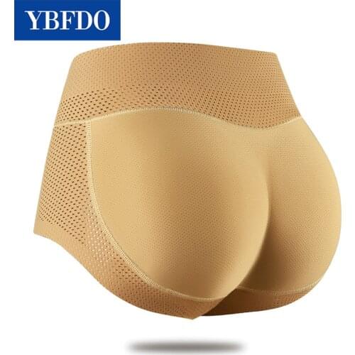 YBFDO Women Control Panties with Pad Butt Lifter Hip Enhancer Lace Breathable Underwear Push Up Big Ass Fake Butt Body Shaper