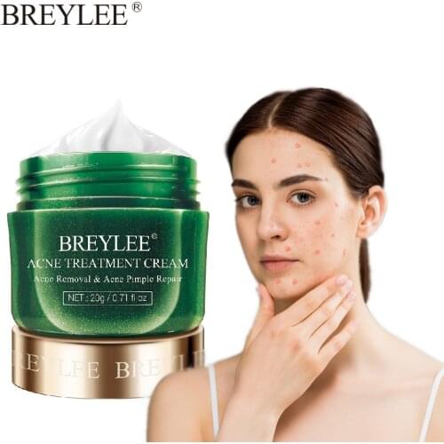 BREYLEE Tea Tree Acne Cream Pimple Removal Spots Acne Treatment Cream Oil Control Whitening Pores Shrink Serum Day Cream 20g
