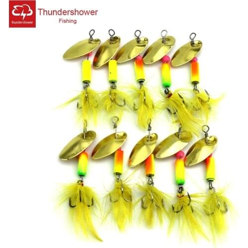 Big Sale 10pcs Mini Spinner Bait Metal Spoon Fishing Lure Artificial Feather Hooks Isca Bass Lure Sequin Fishing Hook 5.5cm 3.2g