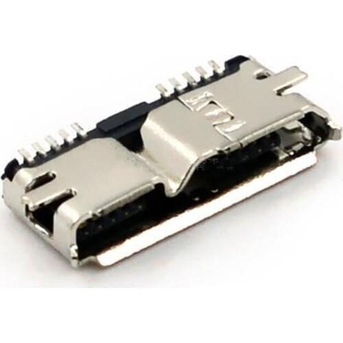 100pcs Micro USB 3.0 B Type SMT Female Socket SMD2 10pin USB Connector for Mobile Hard Disk Drives Data Interface