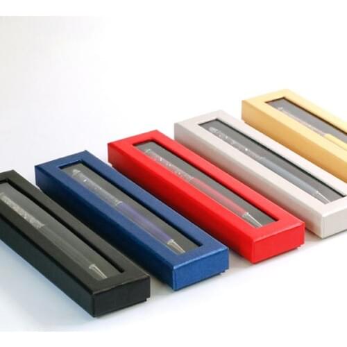 16.5x4x2.5cm Pen box paper box general creative gift packaging cardboard box carton paper box with plastic pvc window SN1986