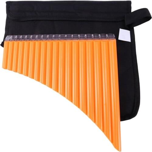 18 Pipes Pan Flute Panpipe with Carrying Bag Music Woodwind Instrument for Beginner Student Kids Children Gift