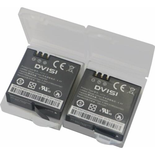 2pcs AZ16-1 for Xiaomi YI2 II YI 2 II Rechargeable Battery+battery case for Xiaomi YI 4K Action Camera II 2 Sport Action Camera
