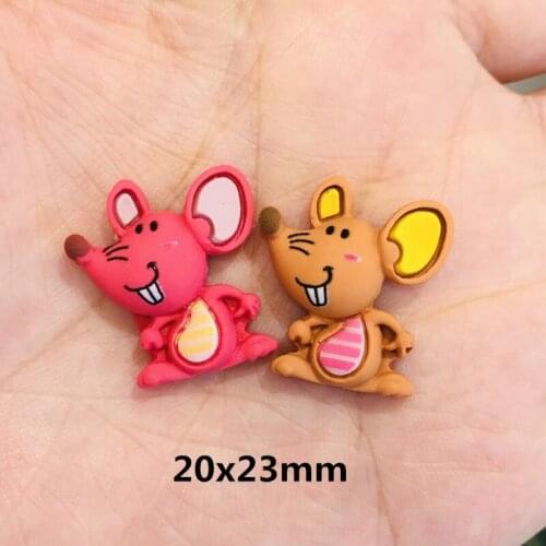 2pcs/set Cute Animal Mouse Flat Back Figurine DIY Accessories Kids Birthday Party Scrapbook Decor Home Craft Cabochon