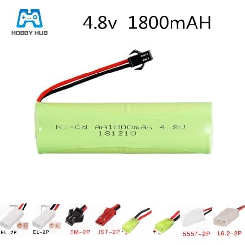 4.8v 1800mah Battery nicd AA 4.8 v rechargeable battery for rc toy Car Boat model lighting facilities remote control toys NI-CD