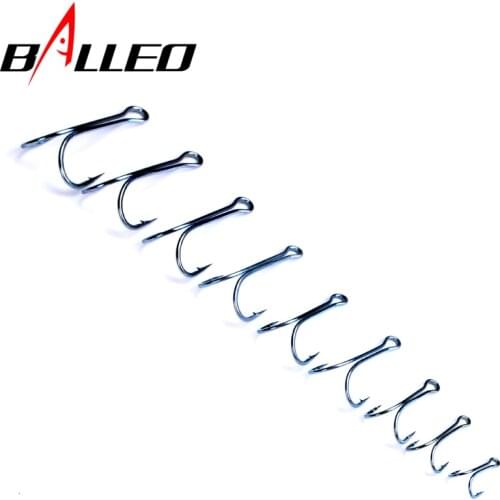 Balleo Sharp Durable Use Carbon Steel Fishing Hooks Crank Hook Fly Tying Double Hook For Lure Fishing Accessories fishing tackle