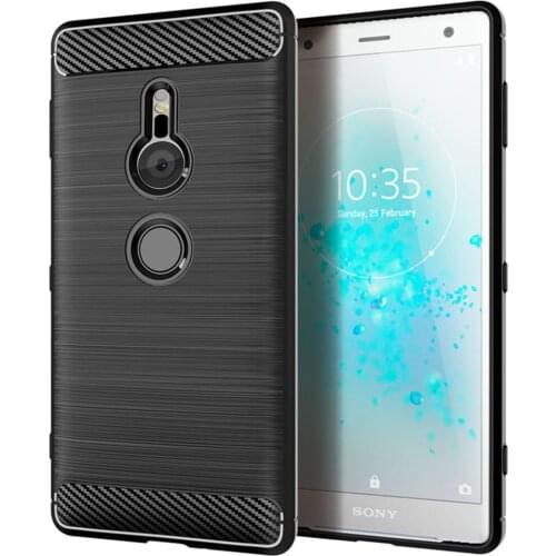 For Sony Xperia XZ2 Case Luxury Carbon Fiber Skin Full Soft Silicone Cover Case For Sony XZ2 H8216 H8266 Phone Cases