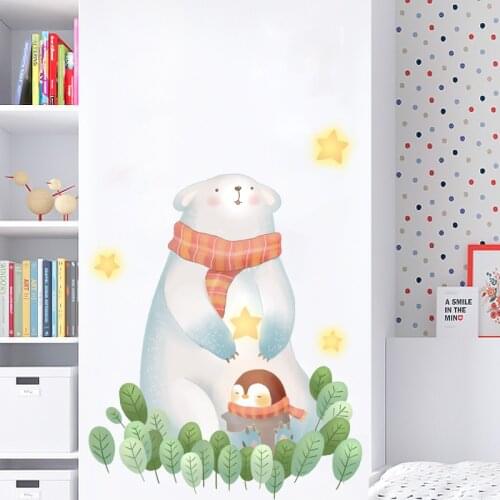 Cartoon Bear Kids Wall Sticker Lovely Animal Baby Gift Children Room Decoration Poster