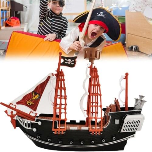 Childrens Kids Pirate Ship Pretend Toy Home Decoration Ornaments Safety Durable Pirate Ship Model for Kids