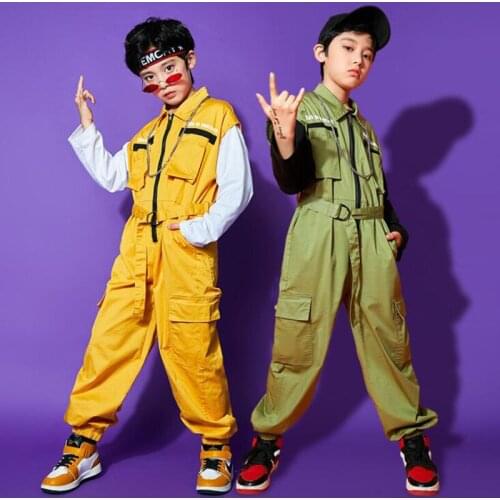 Kids Concert Hip Hop Clothing Sweatshirt Rompers Jumpsuits Pants For Girls Boys Ballroom Street Jazz Dance Costume Clothes Wear