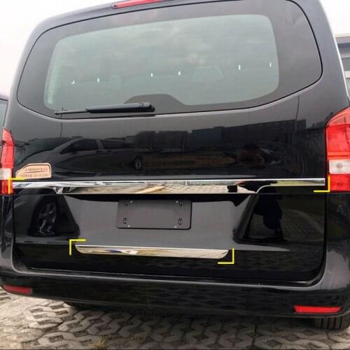 For Mercedes-Benz Vito W447 2014-2020 Chrome Rear Boot Trunk Tailgate Bottom Lid Molding Strips Garnish Cover Trim Car Styling