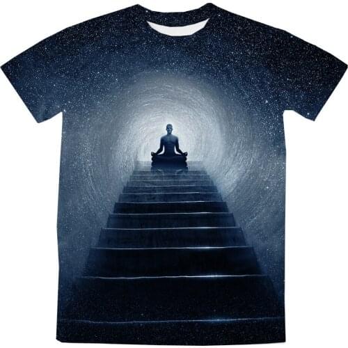 REAL American US SIZE Above the Universe Custom Made Sublimation Print Mens Clothing Top T-Shirt