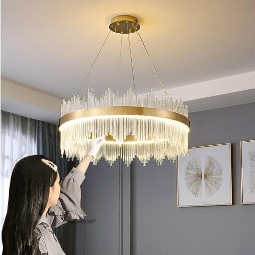 Modern Luxury Crystal Chandelier Led Light for Living Room Decor Ceiling Chandeliers Light Lamps Dining Room Ceiling Suspension